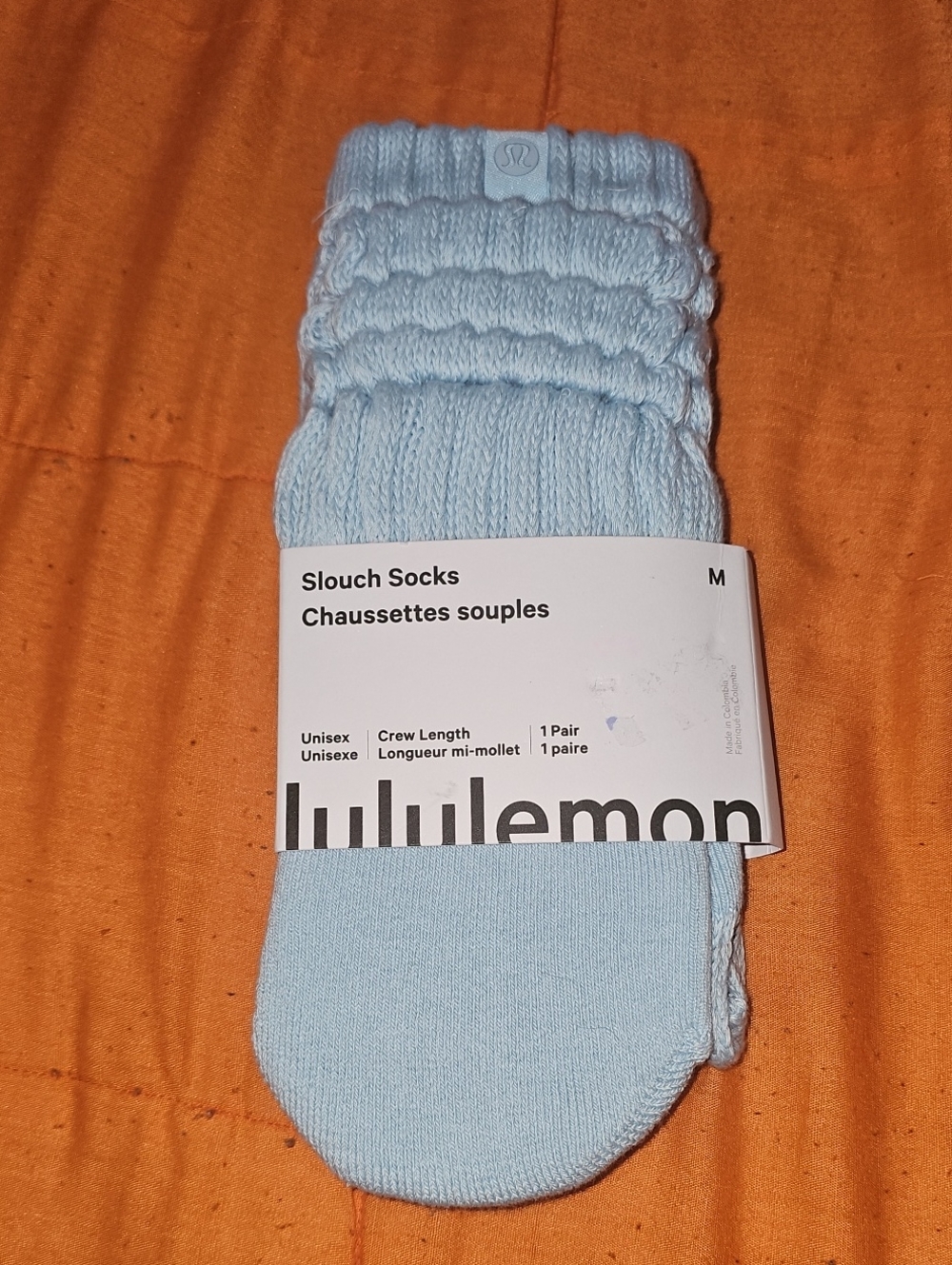 Lululemon Slouch Socks,crew Length! Nwts, FOAM!! Beautiful, Sz Med!